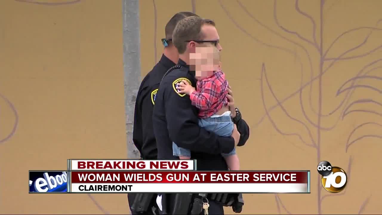 Woman wields gun at Easter service