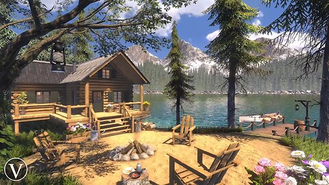 Spring Lake Homestead | Day & Sunset Ambience | Calm Lakeshore & Forest Nature Sounds