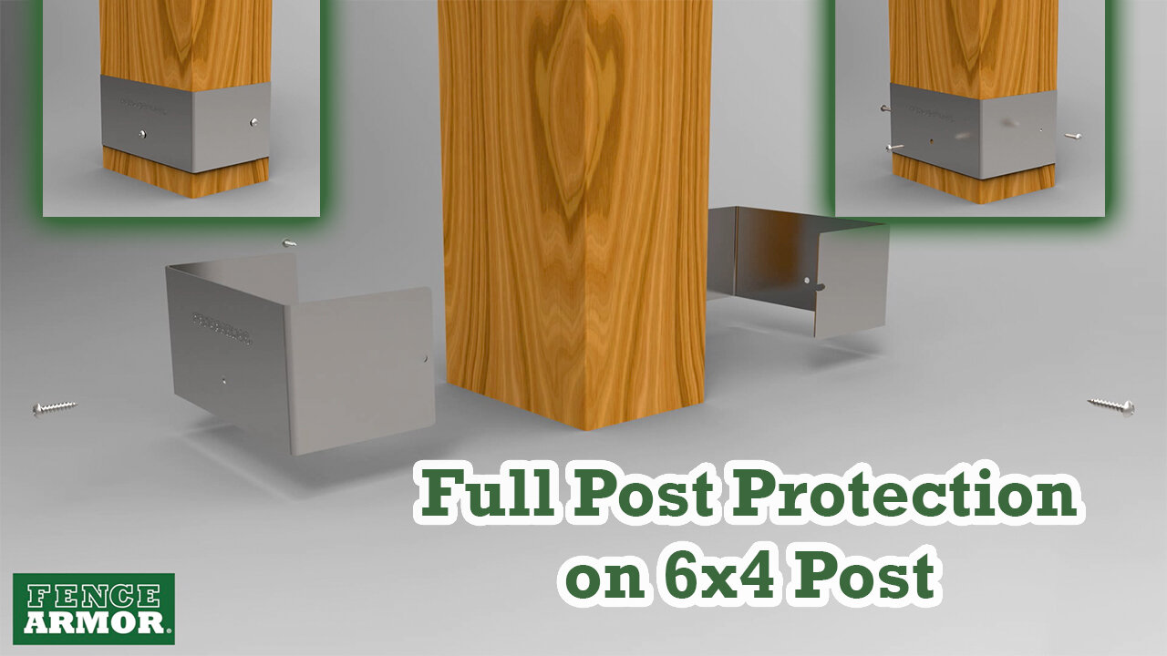 Fence Armor Post Guard Full Post Protection on 6x4 Post | Fence Armor
