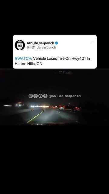 Vehicle loses tire on highway