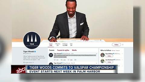 Tiger Woods to play in Valspar Championship in Palm Harbor next week