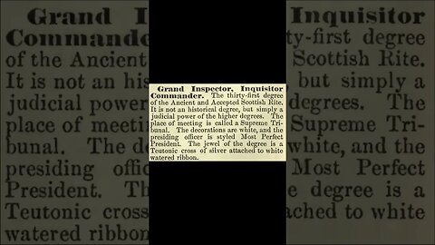 Grand Inspector, Inquisitor Commander: Encyclopedia of Freemasonry By Albert G. Mackey