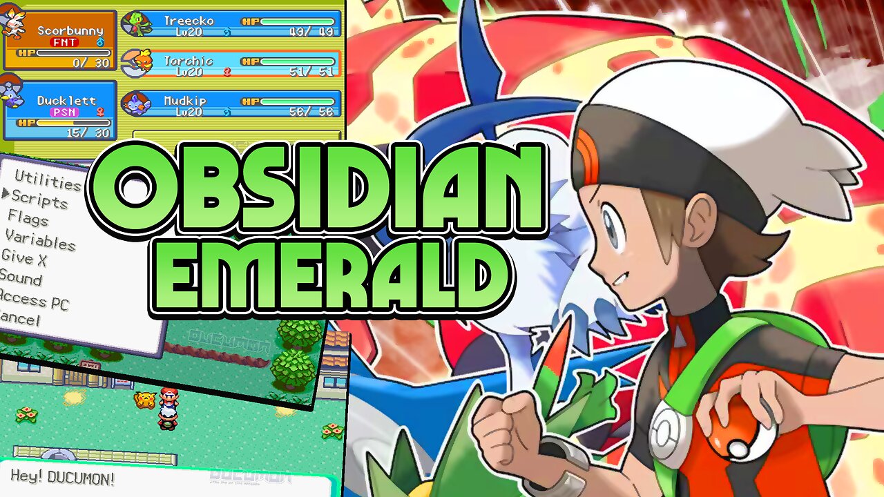 Pokemon Obsidian Emerald - GBA ROM Hack, Modernized doubles-based challenge hack for Pokemon Emerald