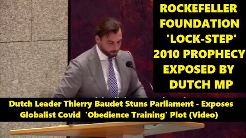 SHOCK SPEECH: DUTCH DEMOCRACY PARTY LEADER EXPOSES GLOBALIST ROCKEFELLER FOUNDATION - "LOCK-STEP"