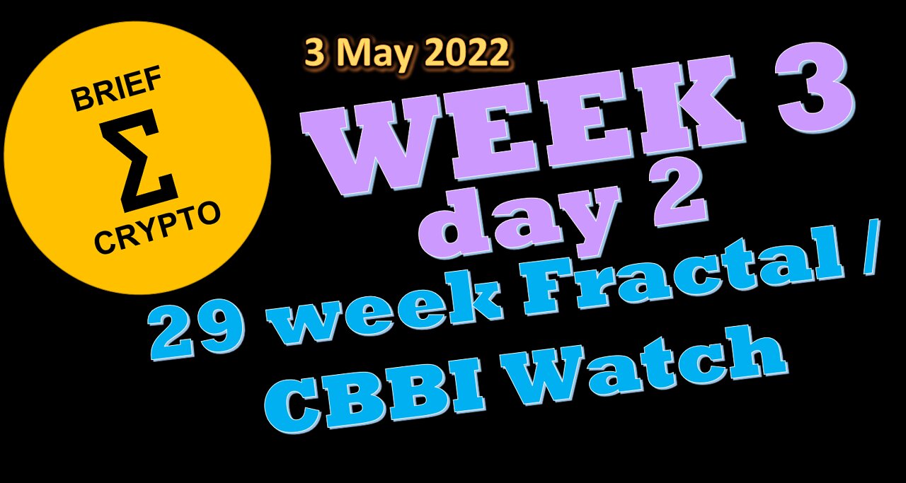 BriefCrypto - Week 3 - Day 2 of 29 week Fractal and CBBI watch - CBBI = 32 - 03 May 2022