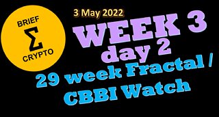 BriefCrypto - Week 3 - Day 2 of 29 week Fractal and CBBI watch - CBBI = 32 - 03 May 2022