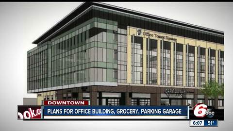 Office building, grocery and parking garage planned for long-vacant lot near IU Hospital