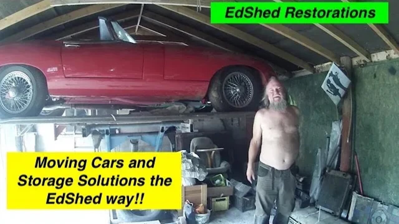 Triumph TR6 an E Type a Sunbeam Alpine and a Mk2 Jaguar Classic Car Storage Solutions the EdShed Way