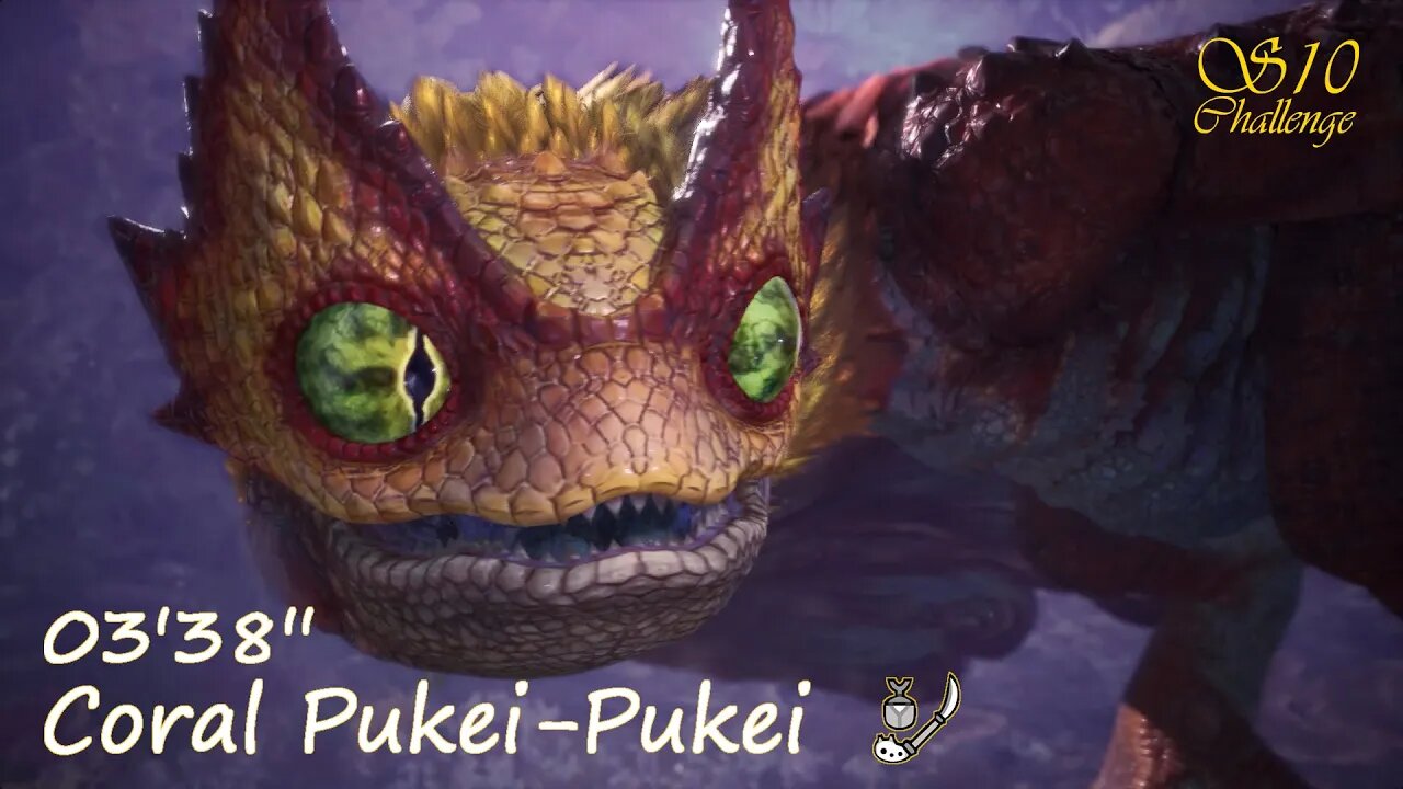 Coral Pukei-Pukei (03'38'') | Insect Glaive | Monster Hunter World: Iceborne | "Sub 10 Challenge"