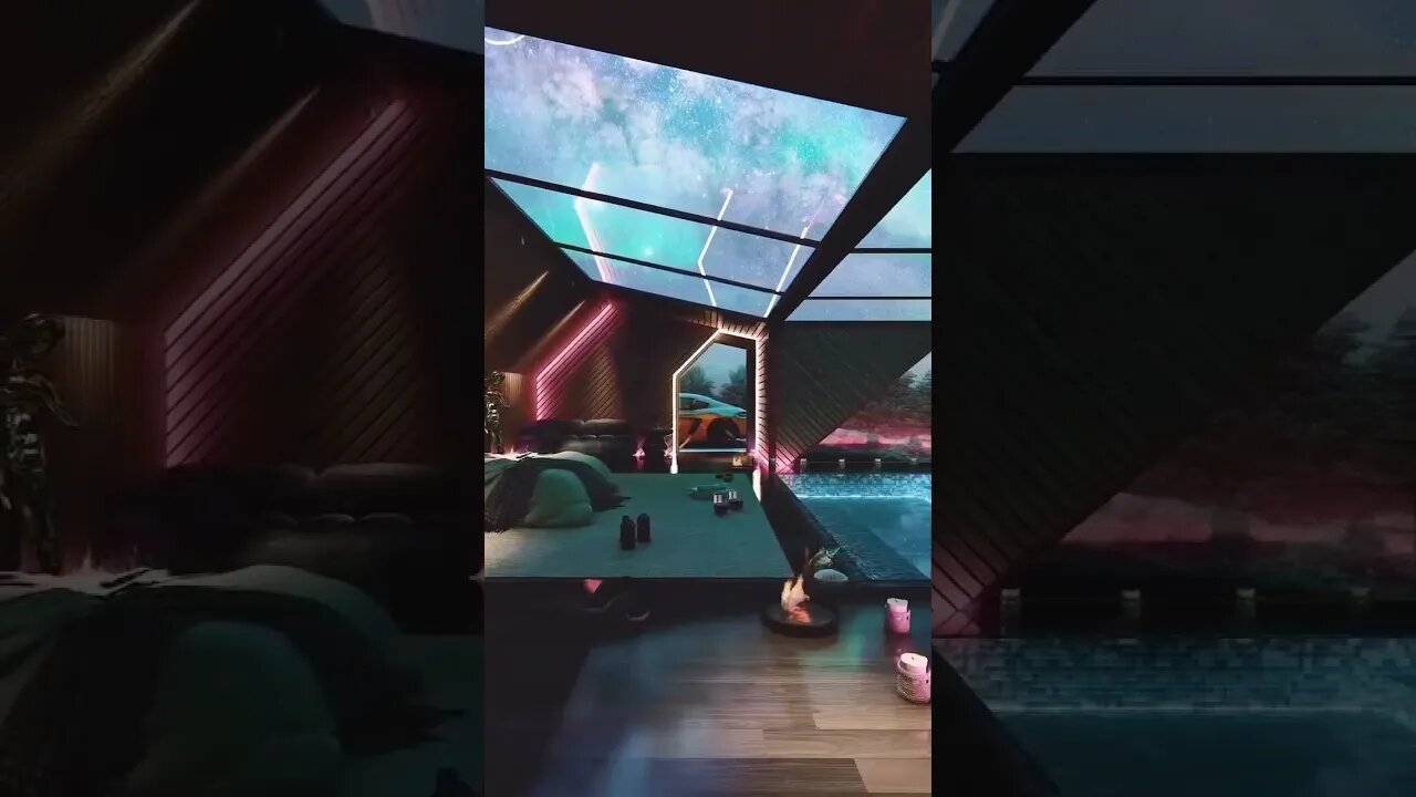 Luxury bedroom design with a pool