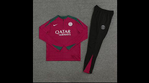 👉🏻⚽️2024/25 PSG Adult/Kid Red Long Sleeve Tracksuit