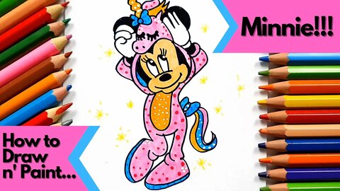 How to draw and paint Minnie Halloween Special Unicorn Pajamas