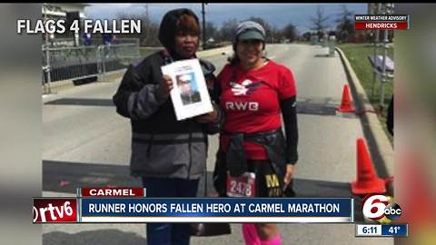 Carmel marathon runner carried flag in honor of fallen Noblesville marine