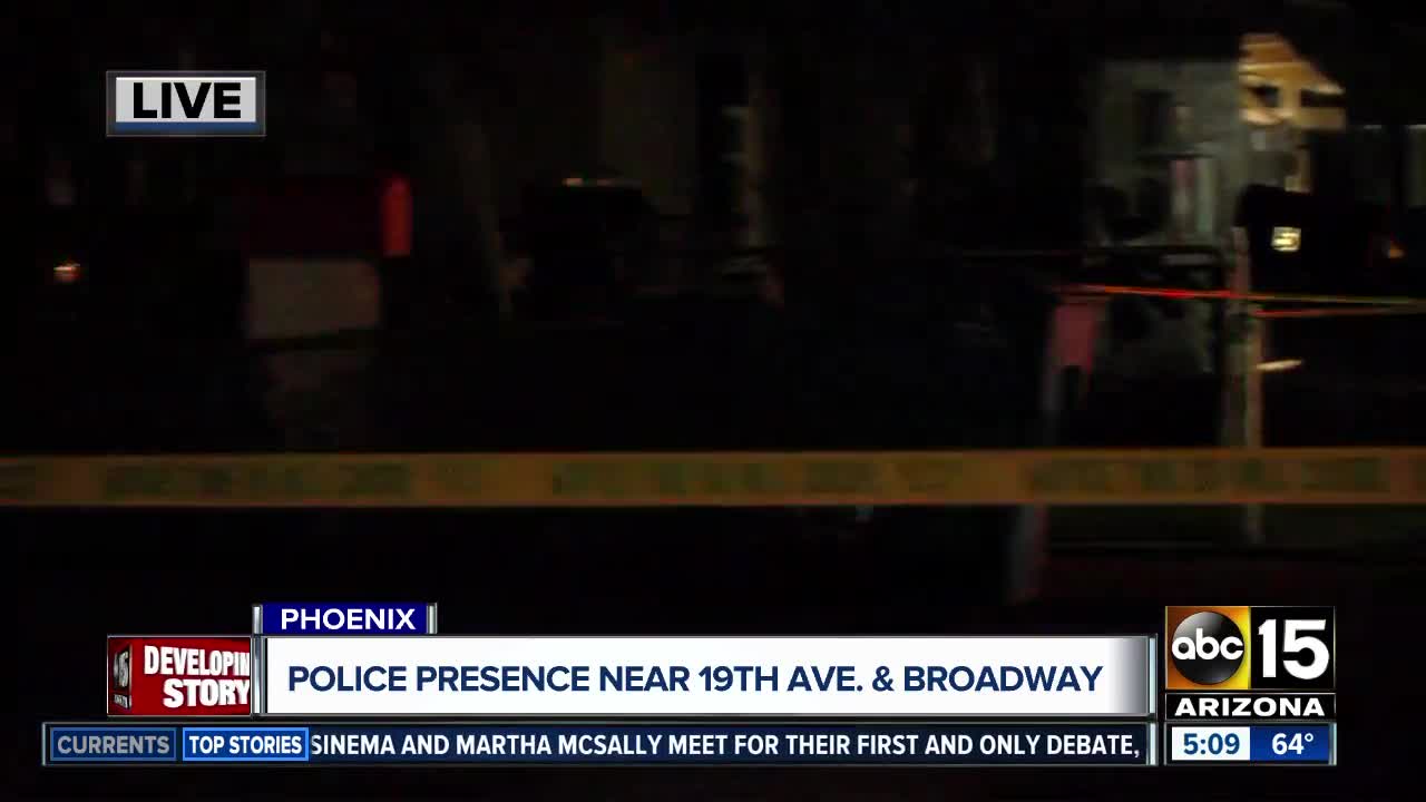 Police investigating scene near 19th Avenue and Broadway Road