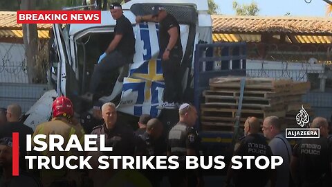Injuries after truck strikes bus stop in central Israel