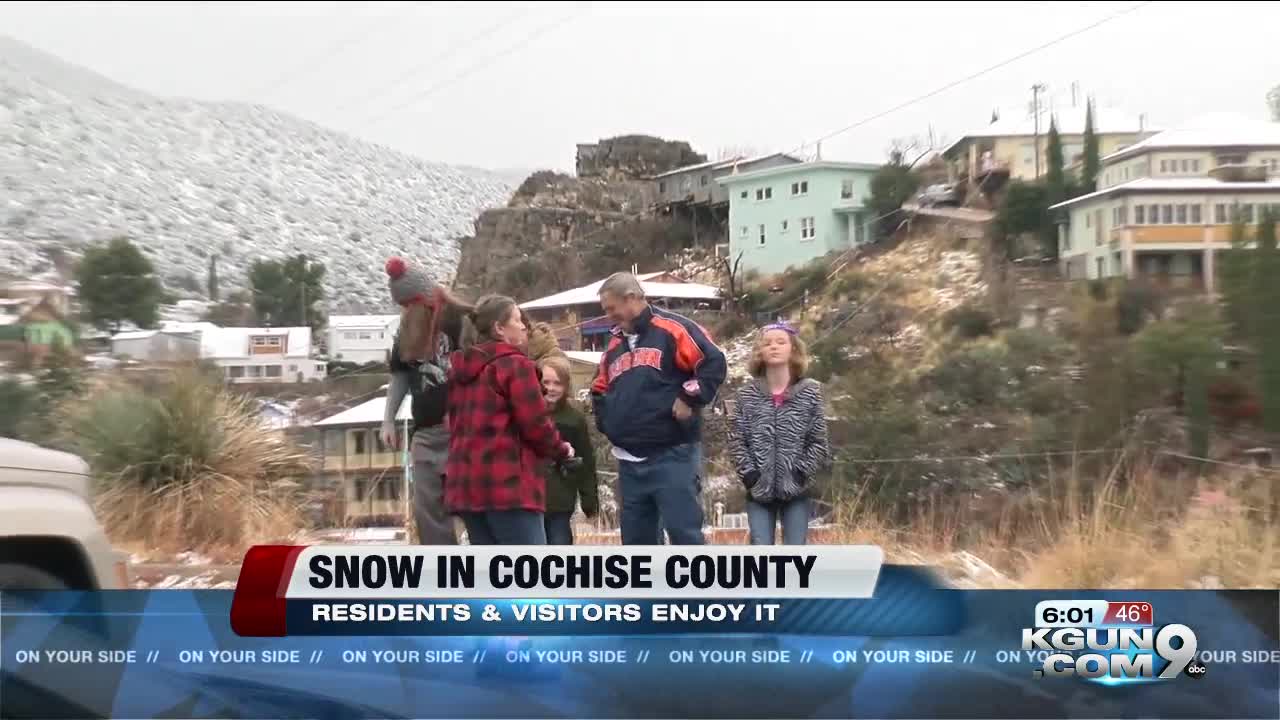 Snow in Cochise County brings out visitors, residents