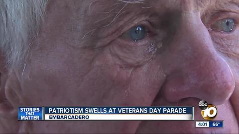 Tears fall and patriotism swells at Veterans' Day parade