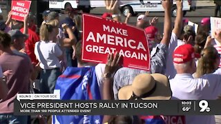 Crowd greets VP Pence during rally