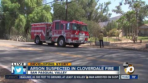 Arson suspected in Cloverdale Fire