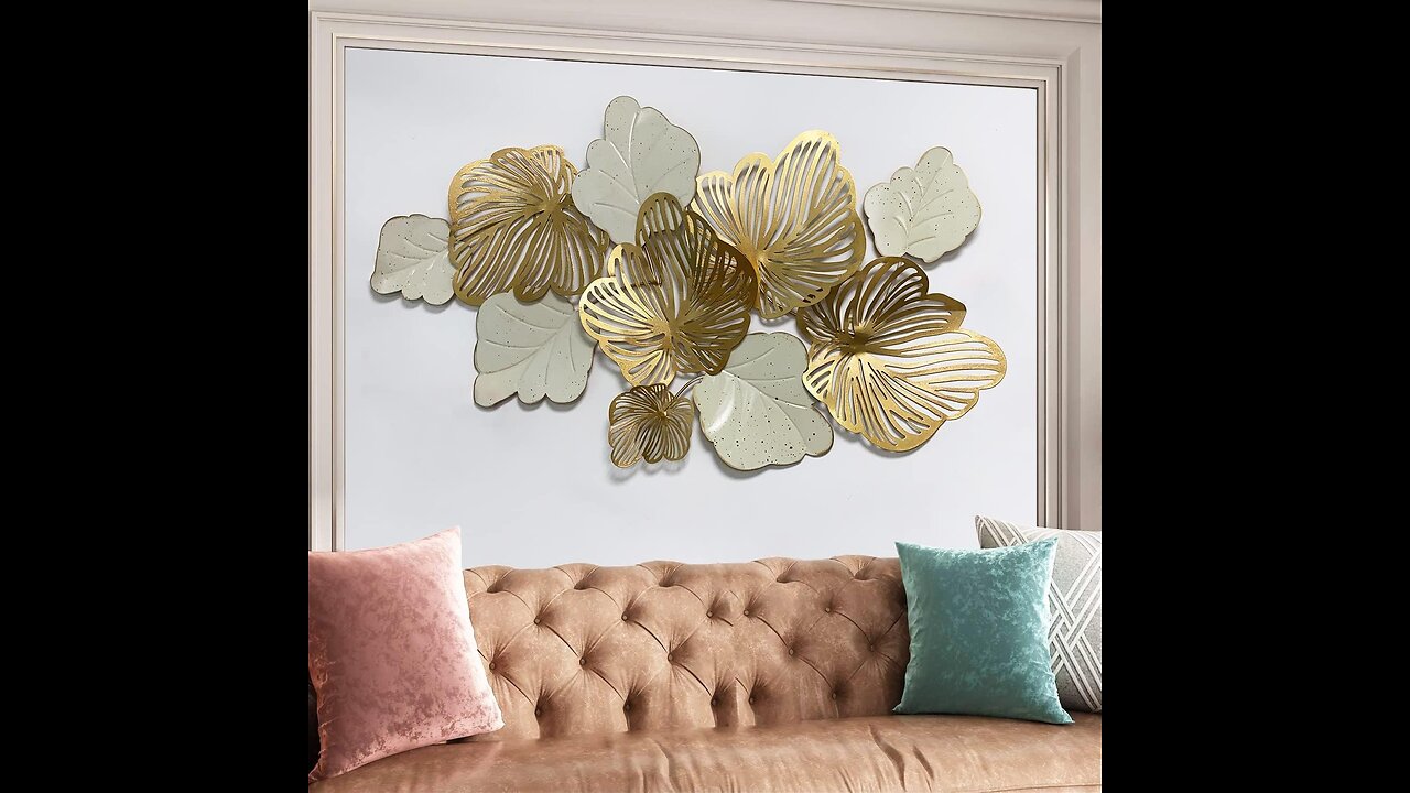 3D Metal Wall Decor Metal Wall Art Leaves, Modern Home Decor