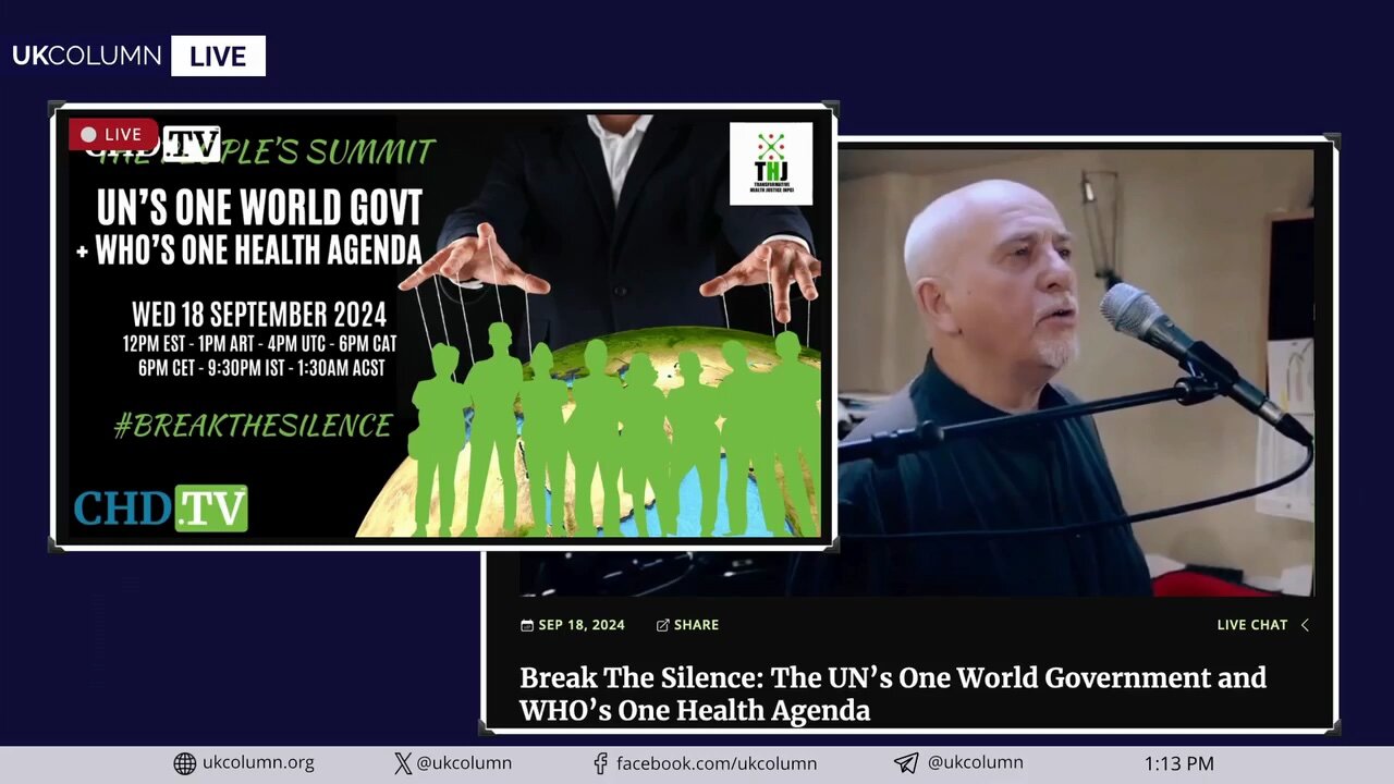 One Health, One World: UN’s Global Agenda and the Push for Centralised Governance - UK Column News