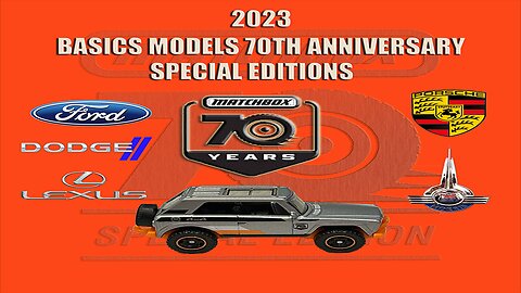 MATCHBOX 70TH YEAR ANNIVERSARY BASIC MODELS