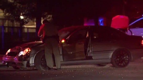 Driver crashes Mercedes, hits cop car before being arrested