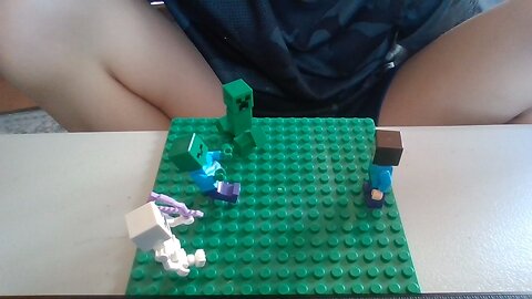 different lego mobs attacking steve