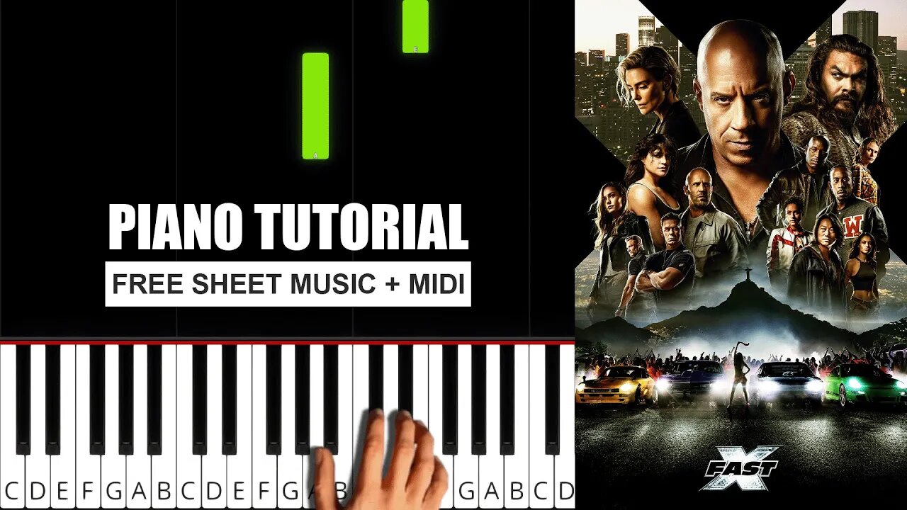 FAST X - Angel Pt 1 - NLE, Kodak Black, Jimin of BTS, JVKE, Muni Long - (BEGINNER) Piano Tutorial