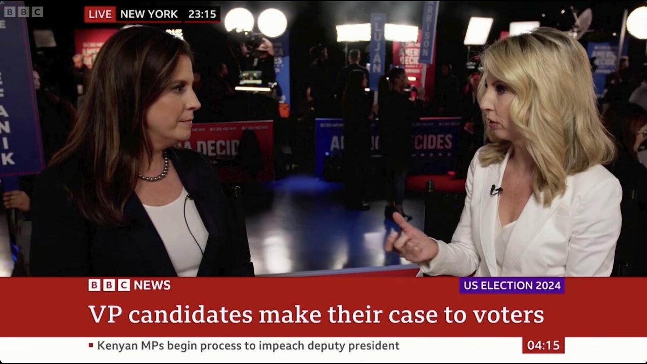 Elise Joins BBC News LIVE from the Vice Presidential Debate 10.01.24