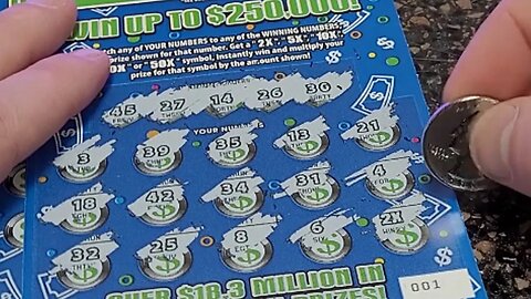 Winning $10 Kentucky Jackpot Lottery Ticket Scratch Offs