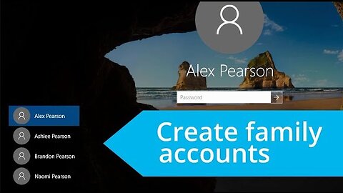 Windows 10: Add user accounts for family members
