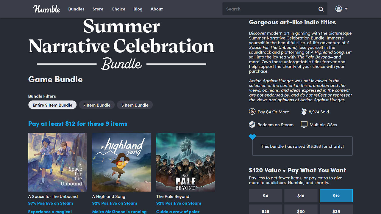 Humble Bundle’s Summer Narrative Celebration Bundle – Overview – 2024-09-14