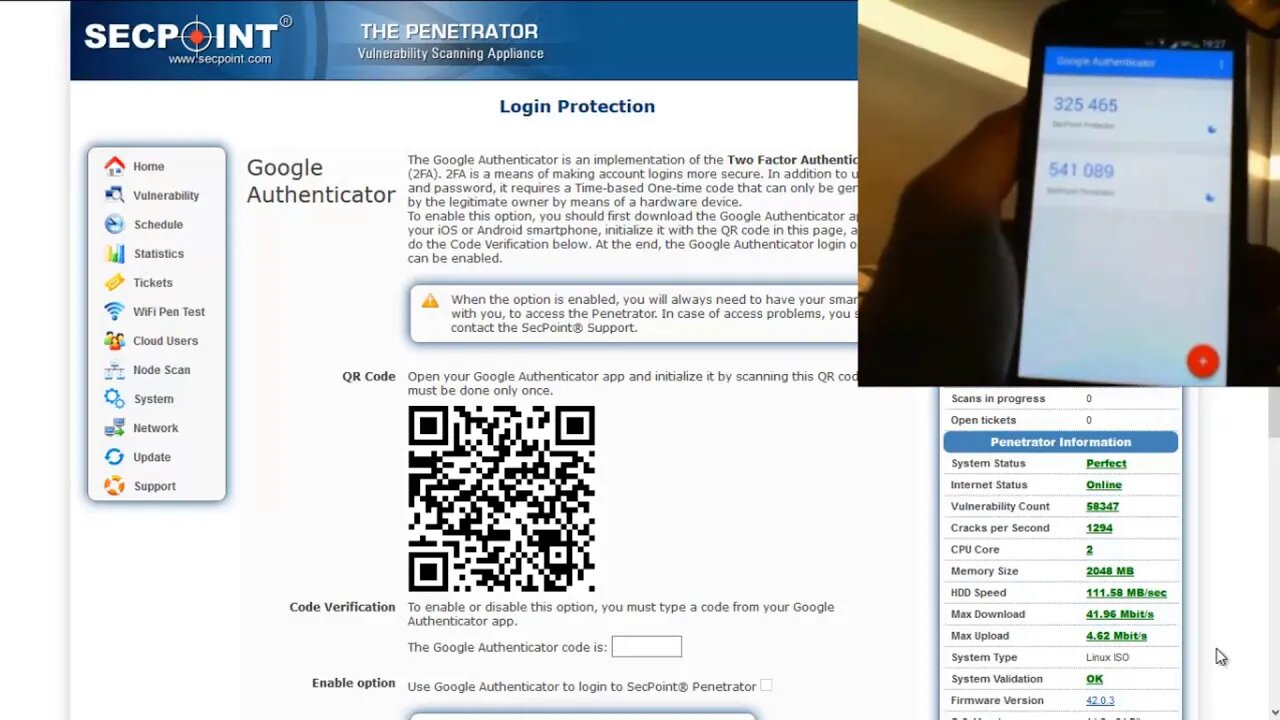 SecPoint Penetrator V42 Best Vulnerability Scanner Penetrator Google 2FA