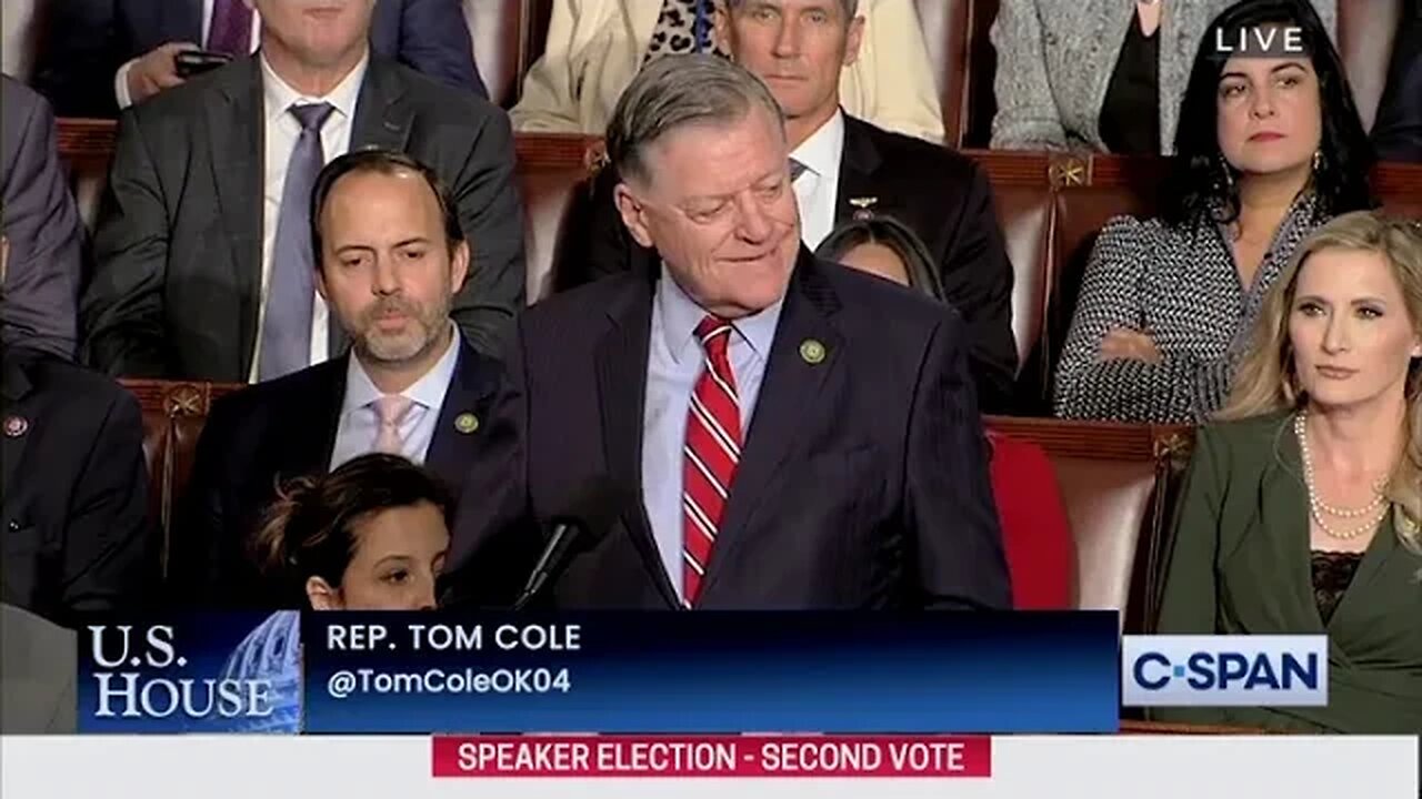 Rep. Tom Cole Nominates Jim Jordan To Be The Next Speaker Of The House
