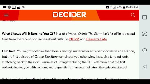 Reviewing a Review of the HBO QAnon Docuseries pt 2...
