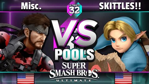 ULTIMATE 32 Pools - Misc. (Snake) vs. SKITTLES!! (Young Link) - Smash Ultimate