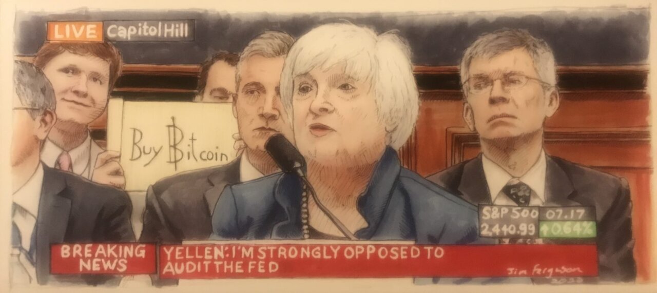 Janet Yellen Photo Bombed - BUY BITCOIN - "What Does The Federal Reserve Fear?" - Ƀitcoin