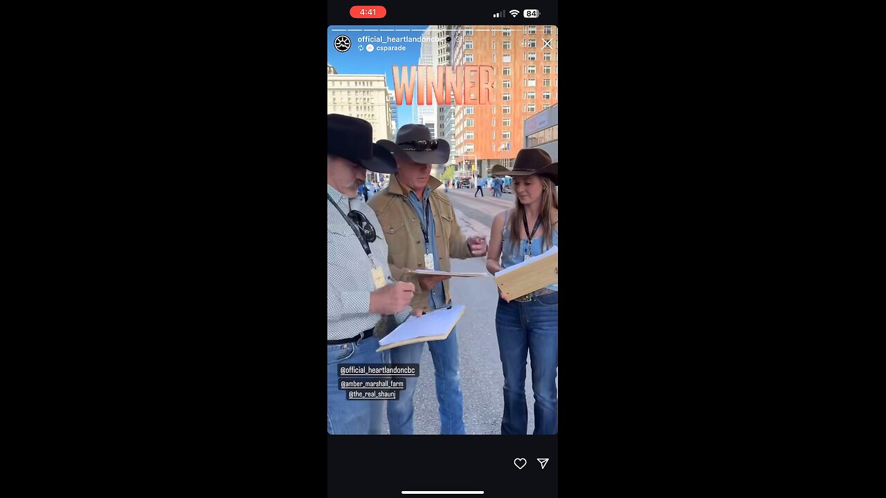 Heartland’s Amber Marshall, Shaun Johnston, and Chris Potter at Calgary Stampede Parade