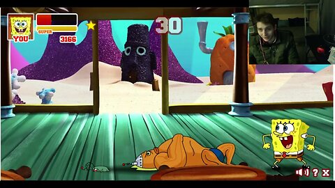 Plankton VS SpongeBob SquarePants In A Nickelodeon Super Brawl 2 Battle With Live Commentary