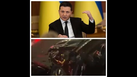 Video footage of the aftermath of the car crash president Volodymyr Zelenskyy was involved in