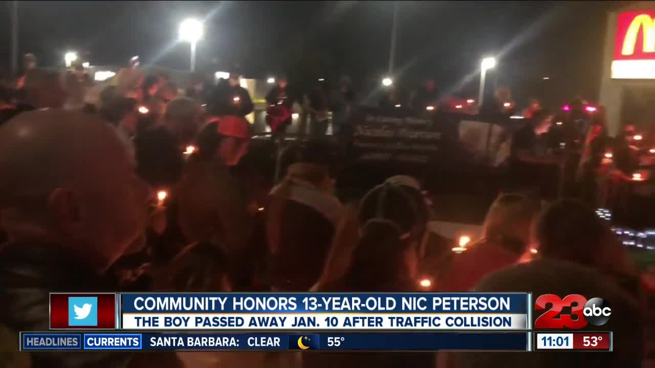 Community honors 13-year-old Nic Peterson in Northwest Bakersfield