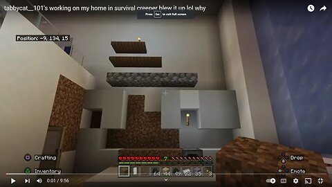 tabbycat__101's working on my home in survival creeper blew it up lol why