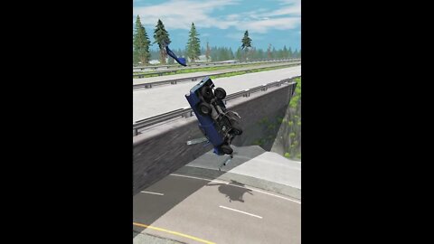 |MiniBeamNG/ Cars vs Giant Bulge And Bridge #01 BeamNG.Drive #Shorts