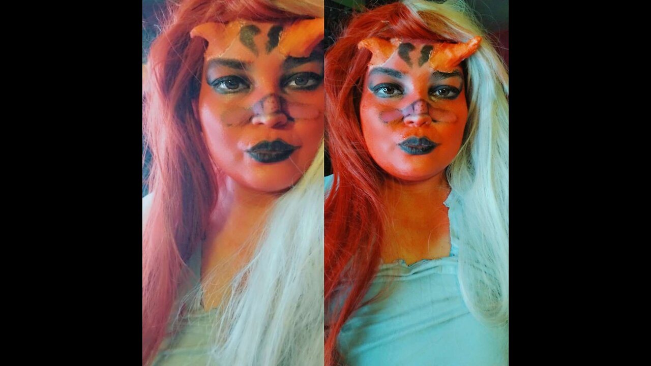 red broken heart devil makeup