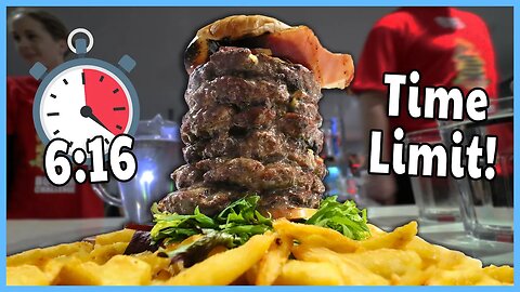 Only 6:16 To Finish! Aussie Burger Eating Competition (vs Team @RandySantel )