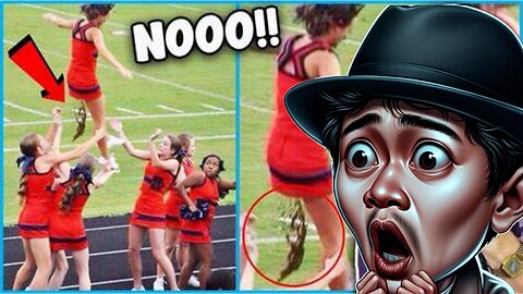 CHEERLEADER POOPS ON TEAMMATES WHILE IN THE AIR DOING A FLIP