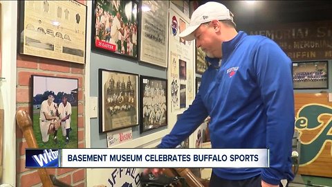 His basement is a Buffalo Sports Museum