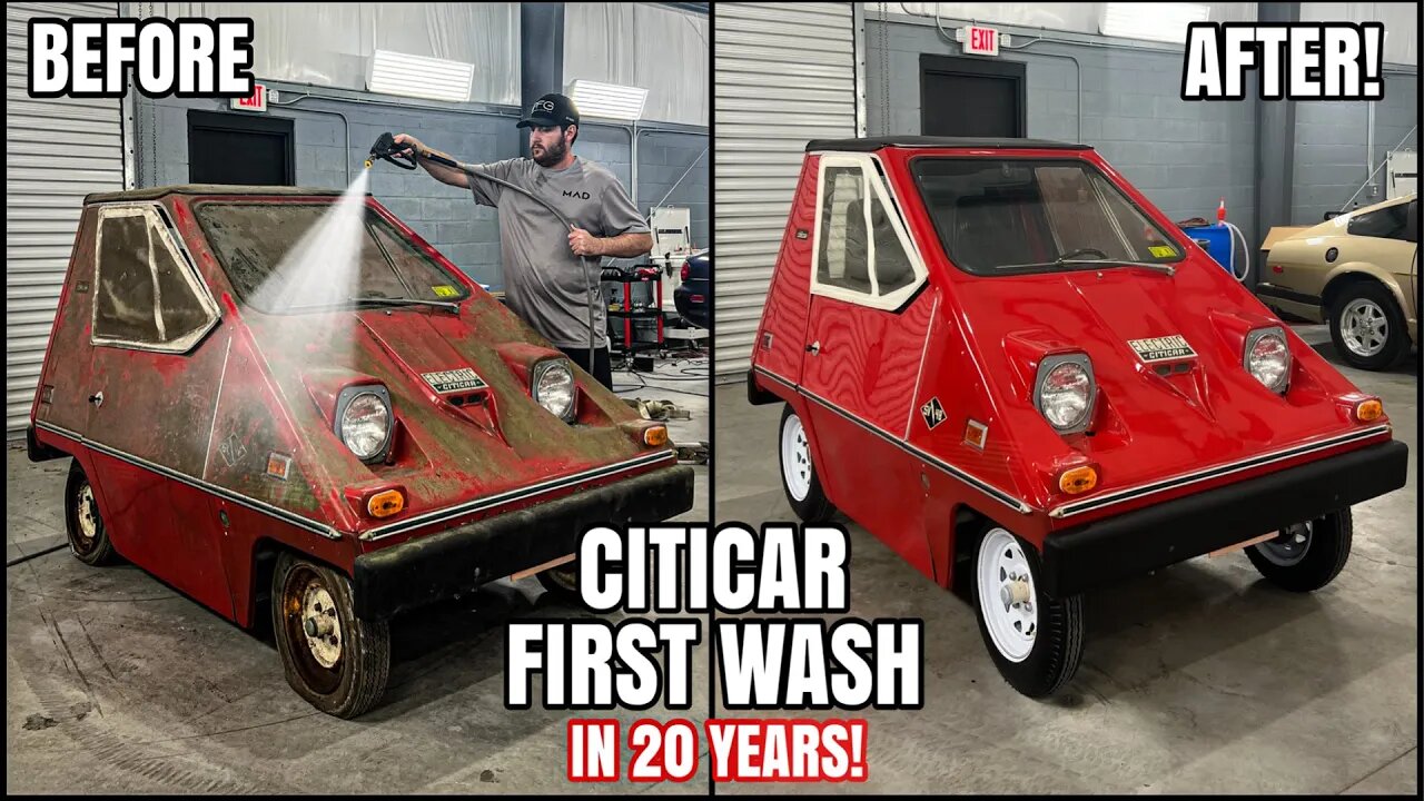 First Wash In 20 Years! ABANDONED Electric CITICAR | Satisfying Disaster Car Detailing Restoration!
