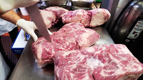 American Food- 150 GALLONS ROAST PORK BEET SOUP Veselka’s Famous Borscht NYC..Rumble Live